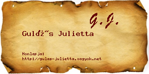 Gulás Julietta névjegykártya